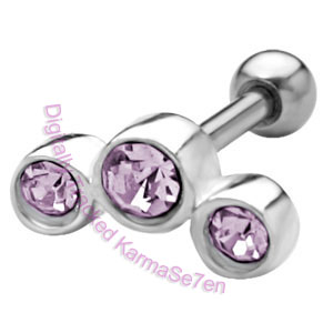 Small Jewel Strip - Lavender Upper Ear Stud